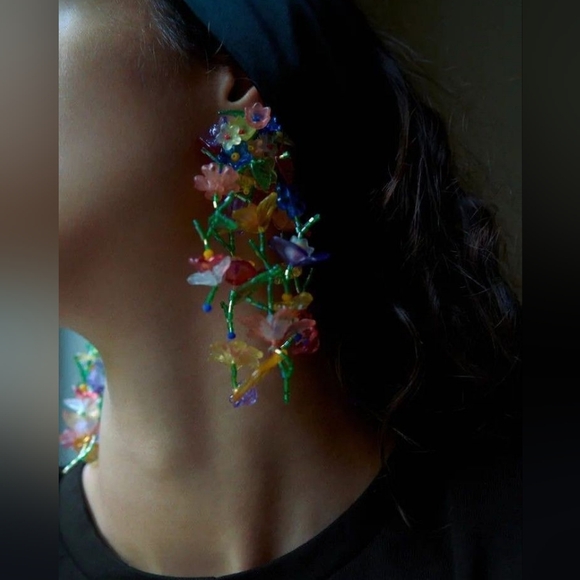 🆕 Cascading flower earrings - Picture 2 of 5